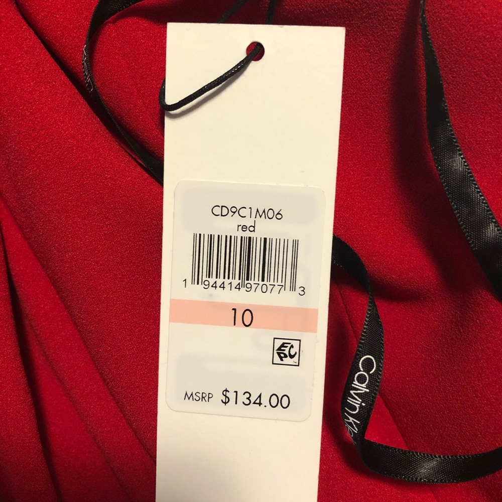 Calvin Klein Halter Fit & Flare Red Dress, NEW! - Picture 3 of 8